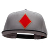 Red Diamond Patched Wool Blend Pro Style 2 Tone Snapback - Black-Grey OSFM