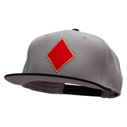 Red Diamond Patched Wool Blend Pro Style 2 Tone Snapback - Black-Grey OSFM