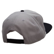 Red Diamond Patched Wool Blend Pro Style 2 Tone Snapback - Black-Grey OSFM