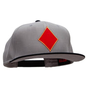 Red Diamond Patched Wool Blend Pro Style 2 Tone Snapback - Black-Grey OSFM