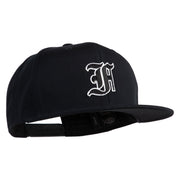 Old English Black F Patched 6 Panels Round Bill Cap - Black OSFM