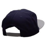 Red Diamond Patched Wool Blend Pro Style 2 Tone Snapback - Grey-Navy OSFM