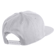 Old English Black F Patched 6 Panels Round Bill Cap - White OSFM