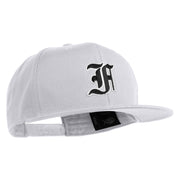Old English Black F Patched 6 Panels Round Bill Cap - White OSFM