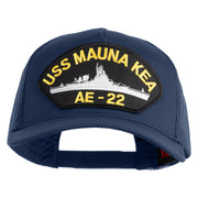 USS Mauna Kea AE 22 Patched Solid Cotton Twill 5 Panel Mesh Back Cap - Navy OSFM