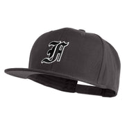 Old English Black F Patched 6 Panels Round Bill Cap - Dark Grey OSFM