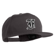 Old English Black F Patched 6 Panels Round Bill Cap - Dark Grey OSFM