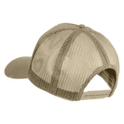 USS Mauna Kea AE 22 Patched Solid Cotton Twill 5 Panel Mesh Back Cap - Khaki OSFM