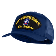 173rd Airborne Brigade Sky Soldier Patched Solid Cotton Twill Mesh Prostyle Cap - Royal OSFM