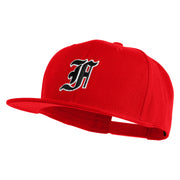 Old English Black F Patched 6 Panels Round Bill Cap - Red OSFM