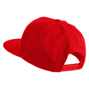 Old English Black F Patched 6 Panels Round Bill Cap - Red OSFM