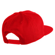 Old English Black F Patched 6 Panels Round Bill Cap - Red OSFM
