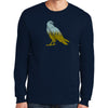 Forest Eagle Graphic Design Men's Big Size Ultra Cotton Long Sleeve T-Shirt - Navy XS