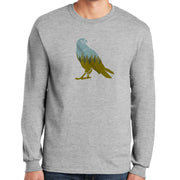 Forest Eagle Graphic Design Men's Big Size Ultra Cotton Long Sleeve T-Shirt - Ash XS