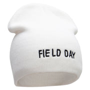 Field Day Embroidered 8 Inch Short Beanie - White OSFM