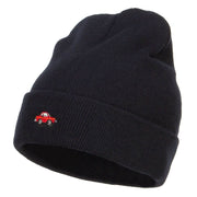 Mini Car Embroidered Long Beanie