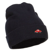 Mini Car Embroidered Long Beanie