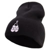 Cute Boxing Gloves to Cancer Day Embroidered 8 inch Acrylic Short Beanie - Black OSFM