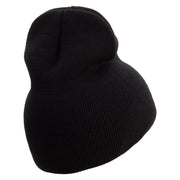 Cute Boxing Gloves to Cancer Day Embroidered 8 inch Acrylic Short Beanie - Black OSFM