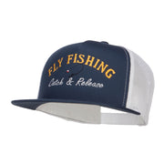 Catch Release Fly Fishing Embroidered Mesh Cap