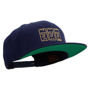 Lucky Seven Slot Machine Embroidered Wool Blend Prostyle Snapback - Navy OSFM