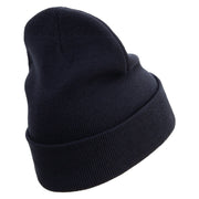 Racing Championship Embroidered 12 Inch Long Knitted Beanie - Navy OSFM