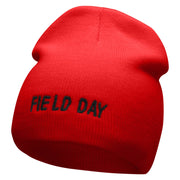 Field Day Embroidered 8 Inch Short Beanie - Red OSFM