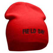 Field Day Embroidered 8 Inch Short Beanie - Red OSFM