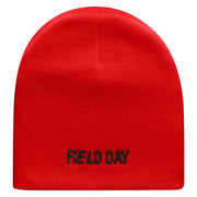 Field Day Embroidered 8 Inch Short Beanie - Red OSFM