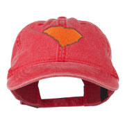 South Carolina State Map Embroidered Washed Cap