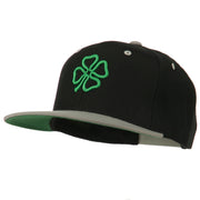 3D Clover Embroidered Two Tone Snapback Cap