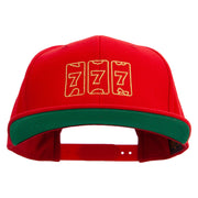 Lucky Seven Slot Machine Embroidered Wool Blend Prostyle Snapback - Red OSFM