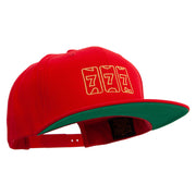 Lucky Seven Slot Machine Embroidered Wool Blend Prostyle Snapback - Red OSFM