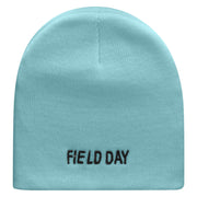 Field Day Embroidered 8 Inch Short Beanie - Lt-Blue OSFM