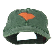 South Carolina State Map Embroidered Washed Cap