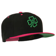 3D Clover Embroidered Two Tone Snapback Cap