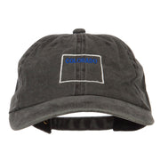 Colorado with Map Outline Embroidered Washed Cotton Cap