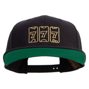 Lucky Seven Slot Machine Embroidered Wool Blend Prostyle Snapback - Black OSFM