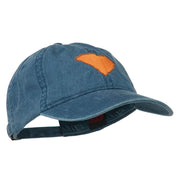 South Carolina State Map Embroidered Washed Cap