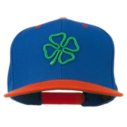 3D Clover Embroidered Two Tone Snapback Cap