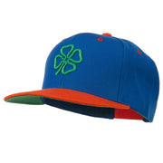 3D Clover Embroidered Two Tone Snapback Cap