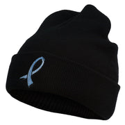 Cancer Color Ribbon Embroidered Long Beanie