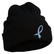 Cancer Color Ribbon Embroidered Long Beanie