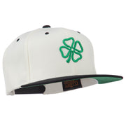 3D Clover Embroidered Two Tone Snapback Cap