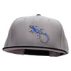 Jewel Lizard Reptile Patched Wool Blend Pro Style 2 Tone Snapback - Black-Grey OSFM