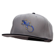 Jewel Lizard Reptile Patched Wool Blend Pro Style 2 Tone Snapback - Black-Grey OSFM