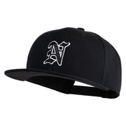 Old English Black N Patched 6 Panels Round Bill Cap - Black OSFM