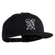 Old English Black N Patched 6 Panels Round Bill Cap - Black OSFM