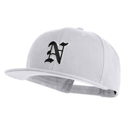 Old English Black N Patched 6 Panels Round Bill Cap - White OSFM