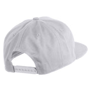 Old English Black N Patched 6 Panels Round Bill Cap - White OSFM